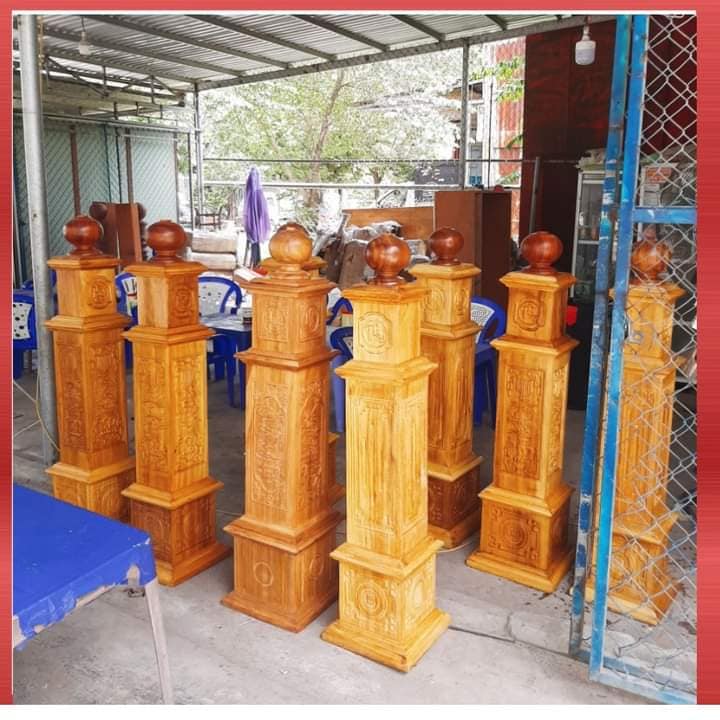 Mẫu trụ cầu thang vuông tại xưởng mộc Tân Cảnh Đà Nẵng
