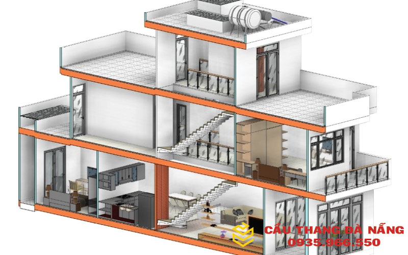 Bản vẽ cầu thang dọc đẹp nhất đang hot hiện nay 