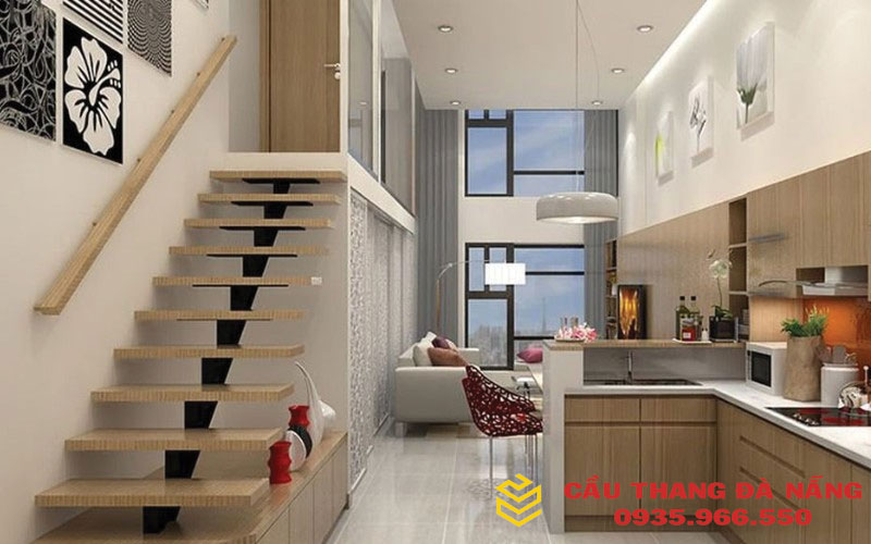 Top những mẫu nhà ống hai tầng cầu thang dọc hot nhất hiện nay