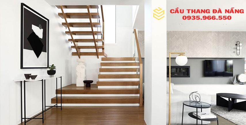 Mẫu cầu thang nhà lệch tầng bậc mở rộng