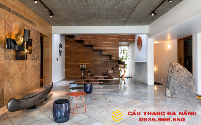 Top 20 mẫu cầu thang xương cá gỗ được