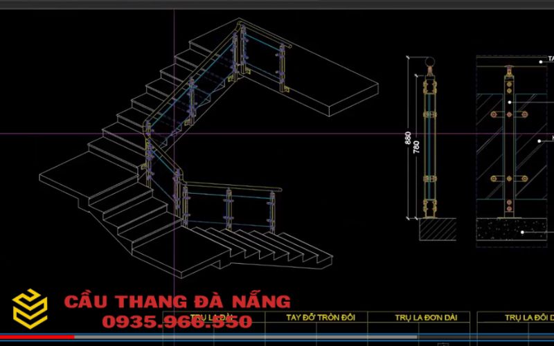 Bản vẽ trước khi thi công giành cho mẫu cầu thang đang hot hiện nay 