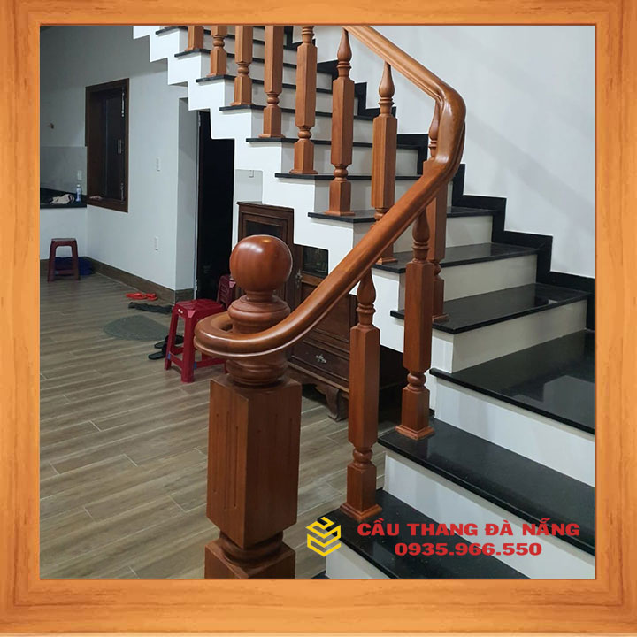 cầu thang gỗ đẹp nhà phố