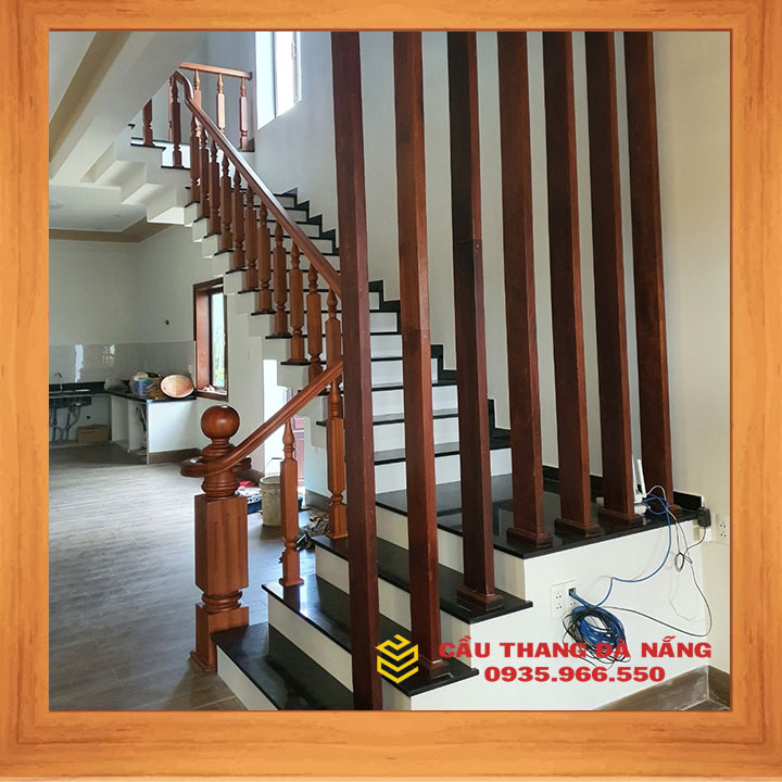 mẫu cầu thang gỗ đẹp 2023